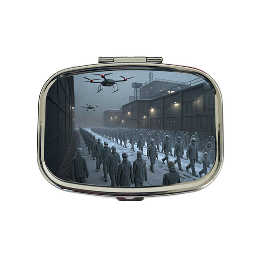 Sci-fi Futuristic Dystopian Society of Mindless Drones Travel Pill Box Case