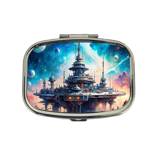 Sci-fi Military Space Station Travel Pill Box Case