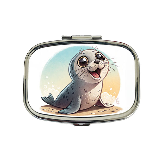 Seal Children's Illustration Style Travel Pill Box Case