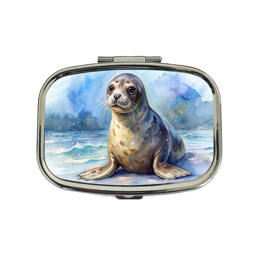 Seal Watercolor Travel Pill Box Case