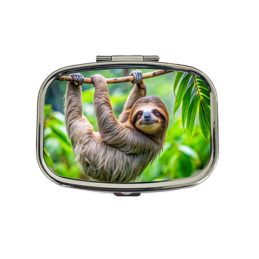 Sloth Hanging From Branch Travel Pill Box Case