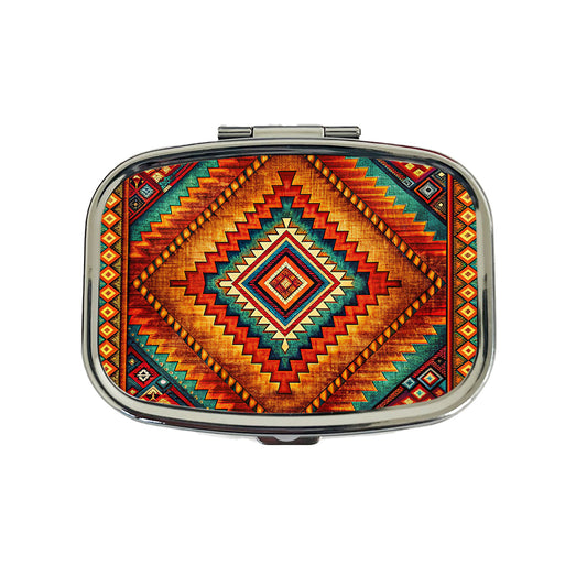 Southwestern Tribal Pattern Design Travel Pill Box Case
