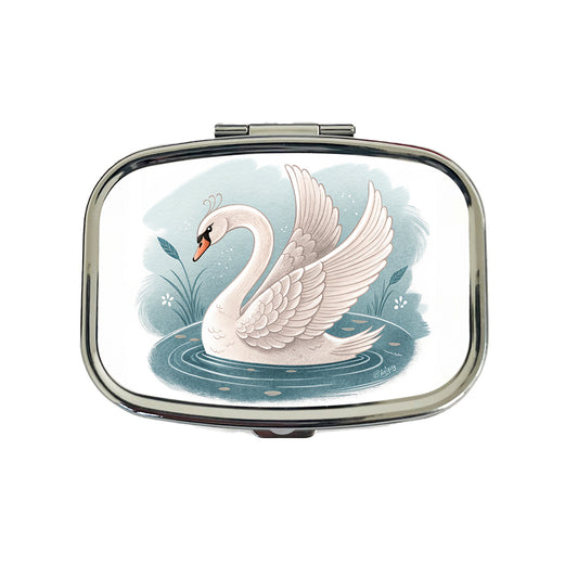 Swan Children's Illustration Style Travel Pill Box Case