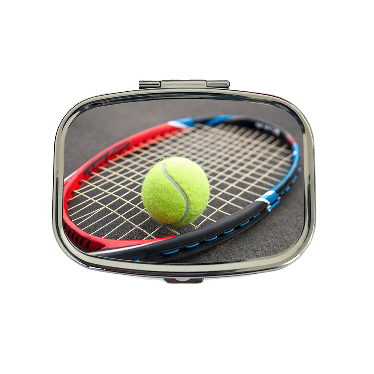 Tennis Racket and Ball Close-up Travel Pill Box Case