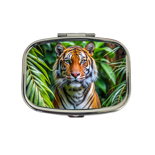 Tiger In The Jungle Travel Pill Box Case