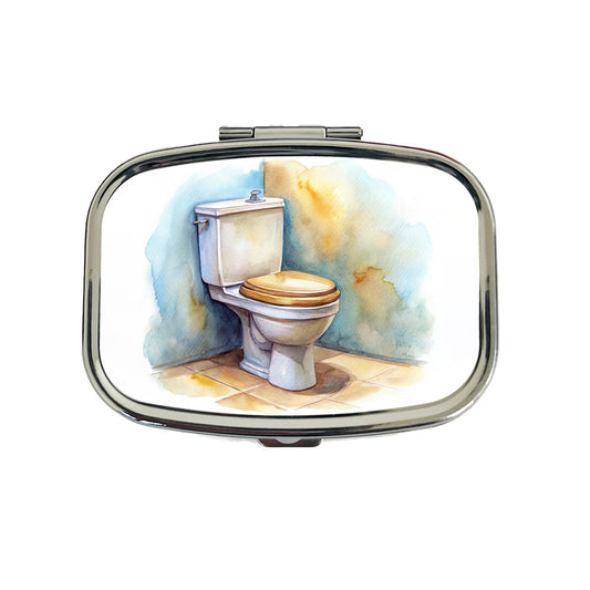Toilet Watercolor Travel Pill Box Case