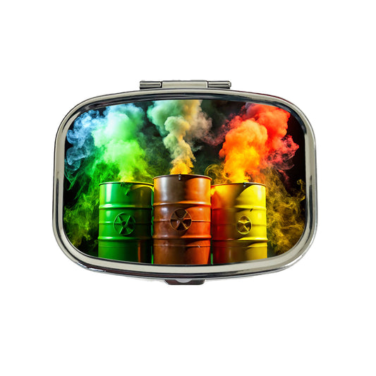 Toxic Waste Barrels Travel Pill Box Case