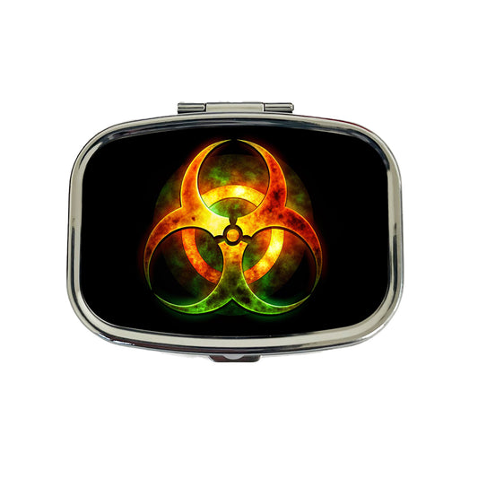 Toxic Zombie Outbreak Symbol Travel Pill Box Case