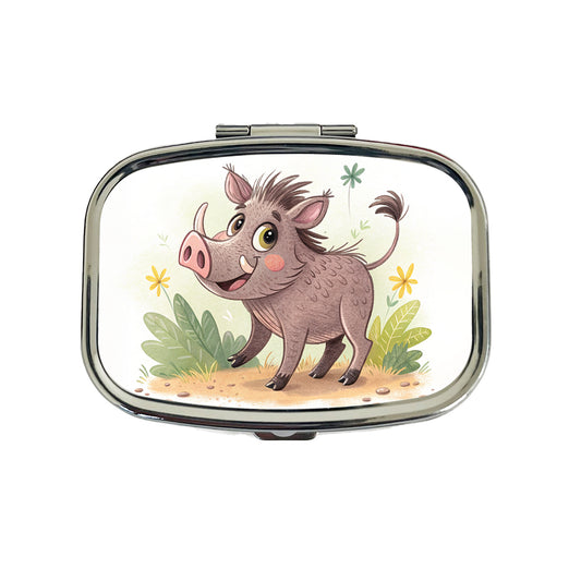 Warthog Children's Illustration Style Travel Pill Box Case