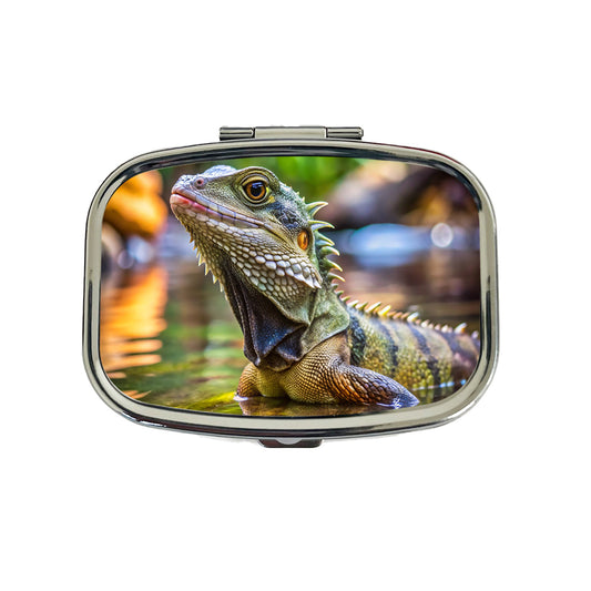 Water Dragon Lizard Reptile Travel Pill Box Case