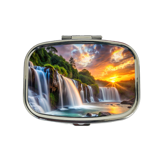 Waterfalls At Sunset Travel Pill Box Case
