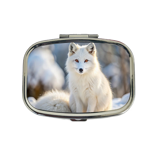 White Arctic Fox In The Snow Travel Pill Box Case