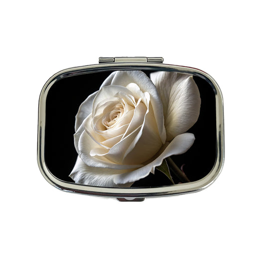 White Rose Travel Pill Box Case