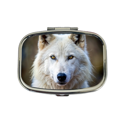 White Wolf Travel Pill Box Case