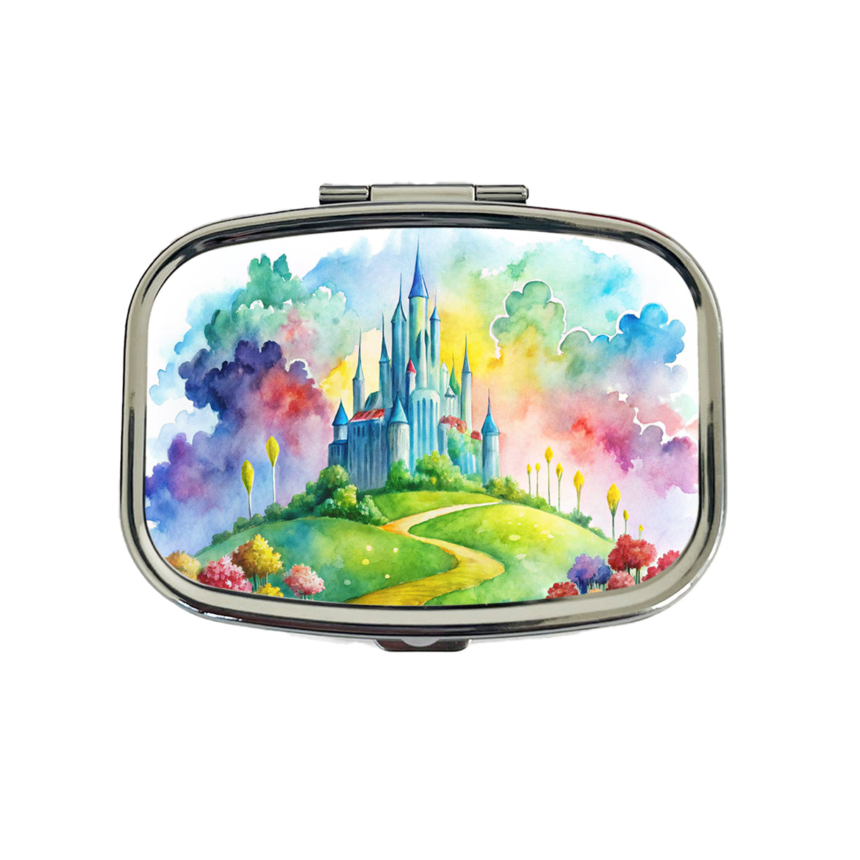 Emerald City Watercolor Travel Pill Box Case