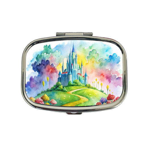 Emerald City Watercolor Travel Pill Box Case