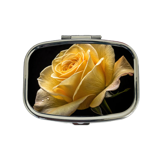 Yellow Rose Travel Pill Box Case