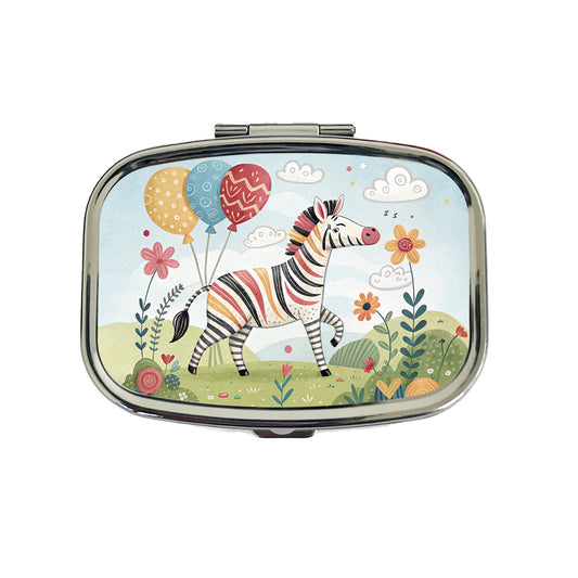 Zebra Children's Illustration Style Travel Pill Box Case