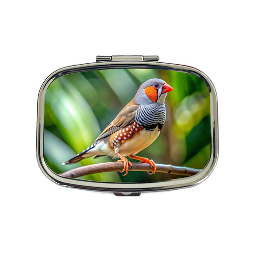 Zebra Finch Backyard Bird Travel Pill Box Case
