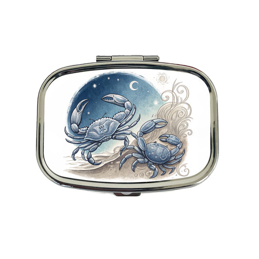Zodiac Horoscope Symbol Cancer Crab Travel Pill Box Case
