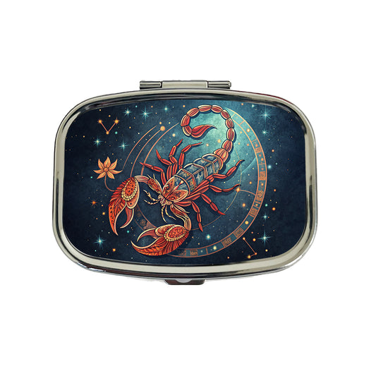 Zodiac Horoscope Symbol Scorpio Scorpion Travel Pill Box Case