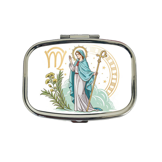 Zodiac Horoscope Symbol Virgo Maiden Virgin Travel Pill Box Case