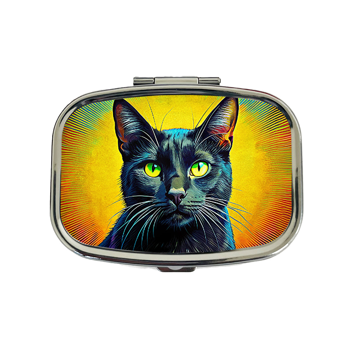 Black Cat Pop Art Travel Pill Box Case