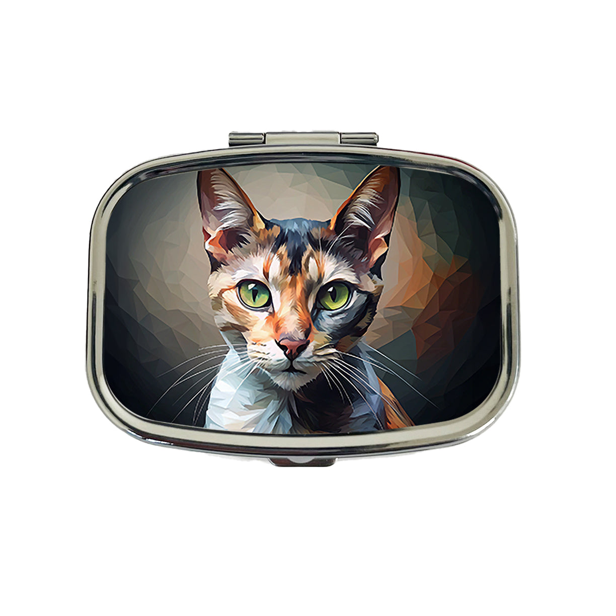 Calico Cat Abstract Stylized Art Travel Pill Box Case