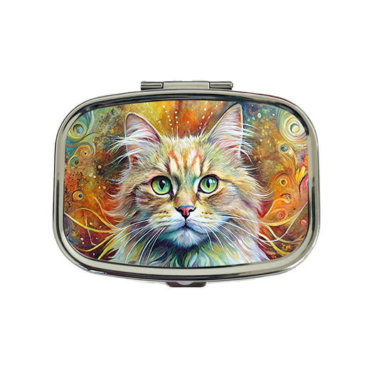 Persian Cat Abstract Art Travel Pill Box Case