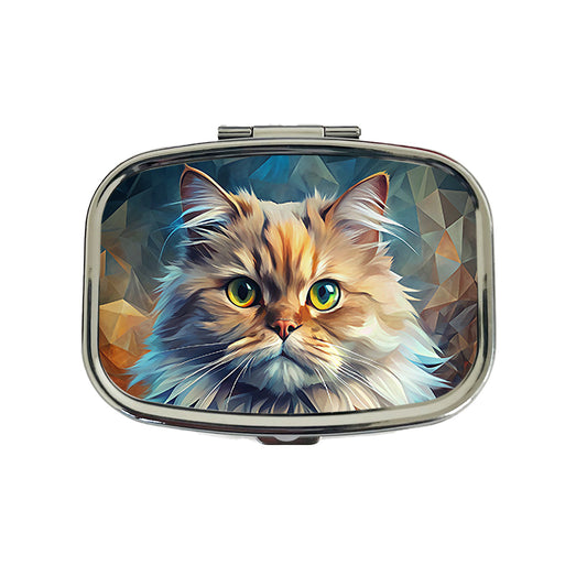 Persian Cat Contemporary Art Travel Pill Box Case