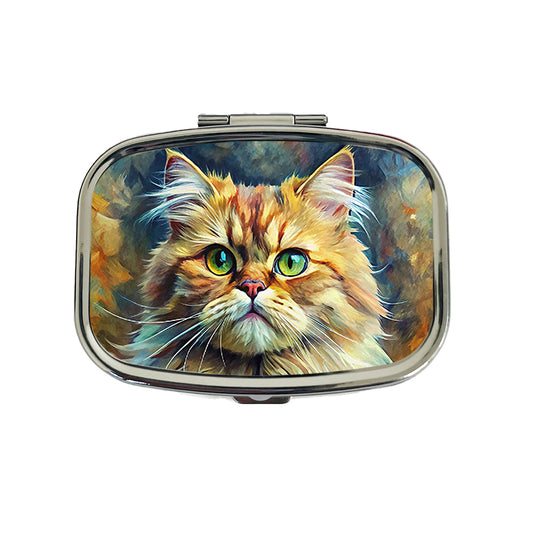 Persian Cat Expressionism Art Travel Pill Box Case