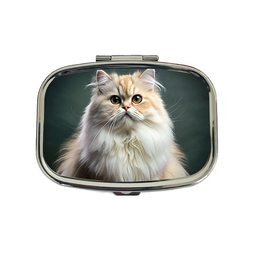 Persian Cat Photo Travel Pill Box Case