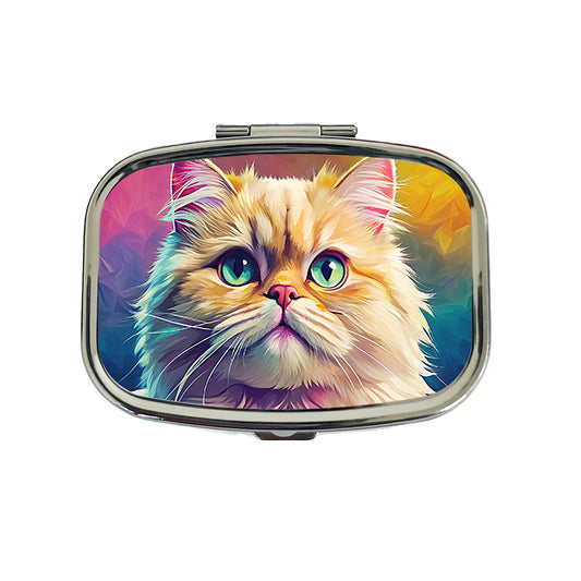 Persian Cat Pop Art Travel Pill Box Case