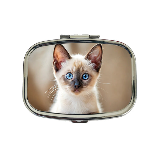 Siamese Cat Kitten Photo Travel Pill Box Case