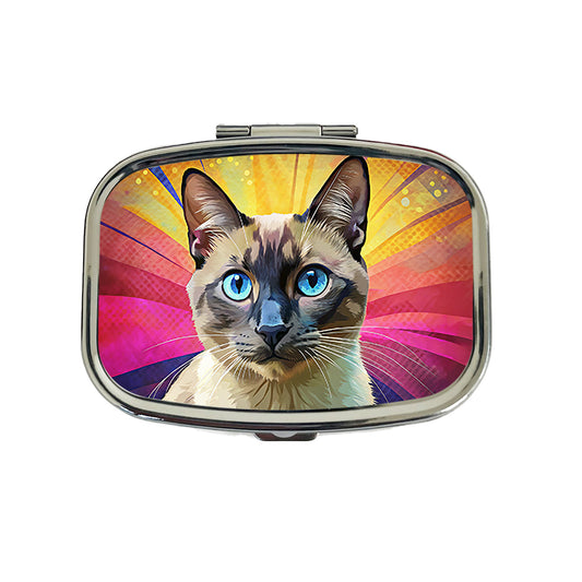 Siamese Cat Pop Art Travel Pill Box Case