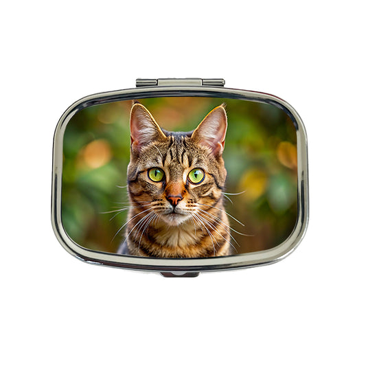 Tabby Cat Photo Travel Pill Box Case