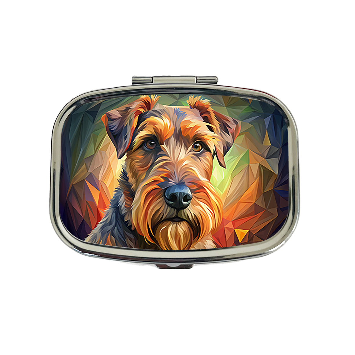 Airedale Terrier Dog Abstract Stylized Art Travel Pill Box Case