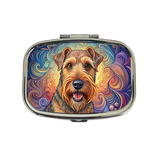 Airedale Terrier Dog Art Nouveau Travel Pill Box Case