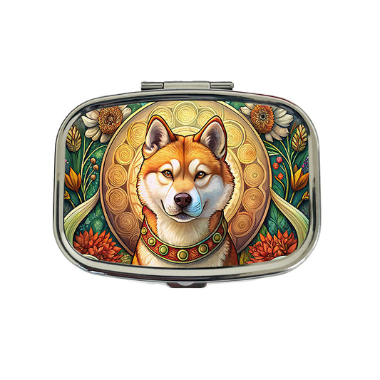 Akita Dog Art Nouveau Travel Pill Box Case