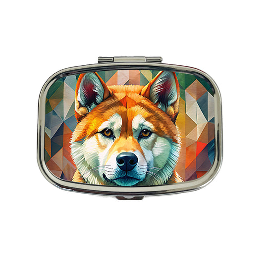 Akita Dog Contemporary Art Travel Pill Box Case