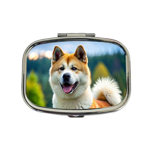 Akita Dog Photo Travel Pill Box Case