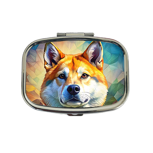 Akita Dog Pop Art Travel Pill Box Case
