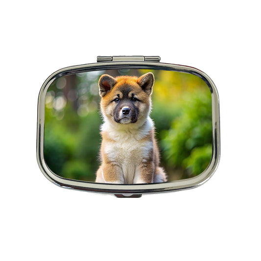 Akita Dog Puppy Photo Travel Pill Box Case