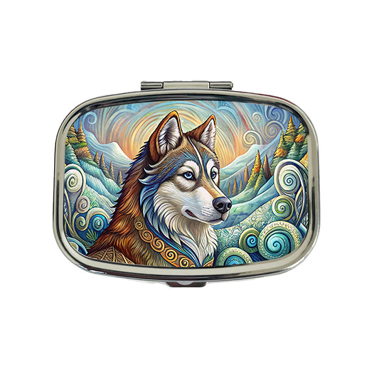 Alaskan Malamute Dog Art Nouveau Travel Pill Box Case