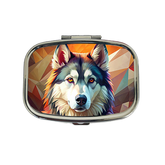 Alaskan Malamute Dog Contemporary Art Travel Pill Box Case