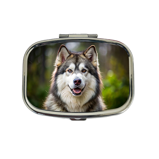 Alaskan Malamute Dog Photo Travel Pill Box Case