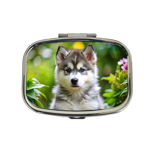 Alaskan Malamute Dog Puppy Photo Travel Pill Box Case