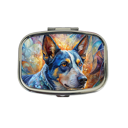 Australian Cattle Dog Abstract Art Travel Pill Box Case