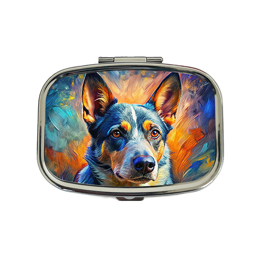 Australian Cattle Dog Expressionism Art Travel Pill Box Case