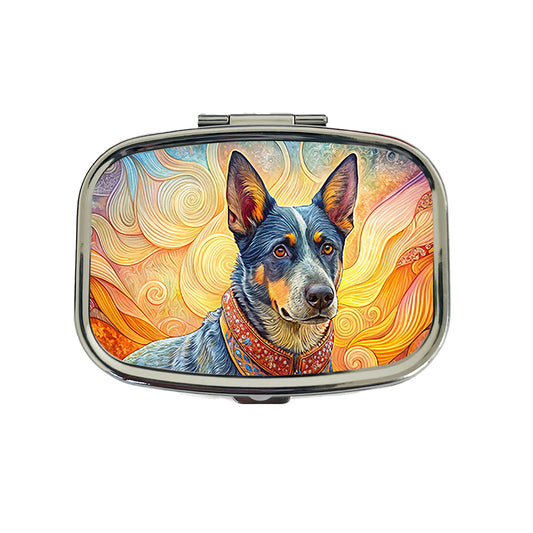 Australian Cattle Dog French Bohemian Art Travel Pill Box Case